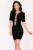 Rochie de ocazie neagra scurta Loris cu fundite argintii