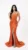 Rochie de ocazie orange cu design deosebit