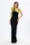 Rochie de ocazie premium accesorizata cu strass-uri si detaliu 3D Beaute Neagra
