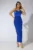 Rochie de ocazie premium cu bust din satin Aqua Albastra