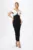 Rochie de ocazie premium cu detalii albe si strass-uri la bust Dahlia Neagra