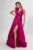 Rochie de ocazie premium cu floare 3D si model petrecut Rosanna Fucsia