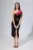 Rochie de ocazie premium cu flori 3D si crepeu in fata Blandina Neagra