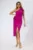 Rochie de ocazie premium cu flori 3D si model petrecut Romelia Fucsia