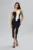 Rochie de ocazie premium cu flori albe 3D si bretele cu perlute Novia Neagra