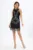Rochie de ocazie premium cu franjuri si strass-uri Persida Neagra