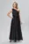 Rochie de ocazie premium cu model one shoulder si insertii din fir argintiu Verena Neagra