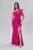 Rochie de ocazie premium cu model one shoulder si volane Solis Fucsia
