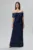 Rochie de ocazie premium cu paiete si funda maxi Izora Bleumarin