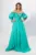 Rochie de ocazie premium cu perlute si maneci cu funde Orinthia Verde