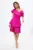 Rochie de ocazie premium cu pliuri si volan peste bust Angelika Fucsia