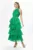 Rochie de ocazie premium cu spatele gol si volane Lisaura Verde