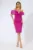 Rochie de ocazie premium cu strass-uri si detalii 3D Yndra Fucsia