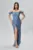 Rochie de ocazie premium cu strass-uri si model petrecut Qiara Indigo