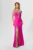 Rochie de ocazie premium cu strass-uri si umerii goi Indilla Fucsia