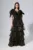 Rochie de ocazie premium cu volane si glitter auriu Always Neagra