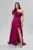 Rochie de ocazie premium cu volane si model one shoulder Honora Marsala