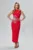 Rochie de ocazie premium din crepe cu strass-uri Ambrosia Rosie