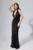 Rochie de ocazie premium din licra cu decoletu adanc Chanelle Neagra