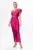 Rochie de ocazie premium din licra cu model petrecut si strass-uri Vivere Fucsia