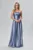 Rochie de ocazie premium din licra satinat cu umerii goi Bellarosa Indigo