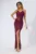 Rochie de ocazie premium din lurex cu crepeu Deja Vu Bordo