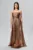 Rochie de ocazie premium din lurex cu inchidere tip corset Swing Maro