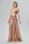 Rochie de ocazie premium din satin cu bretele Malika Bej