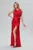 Rochie de ocazie premium din satin cu crepeu Perla Rosie