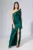 Rochie de ocazie premium din satin cu croi petrecut Fayette Verde