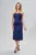 Rochie de ocazie premium din satin cu detalii 3D Pavia Bleumarin