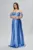 Rochie de ocazie premium din satin si tull cu glitter Fortuna Bleu