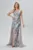 Rochie de ocazie premium din tull brodat cu perlute Nevera Gri