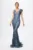 Rochie de ocazie premium din tull cu glitter si volan pe umar Exclusive Indigo