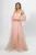 Rochie de ocazie premium din tull cu volane pe maneci Delightful Peach