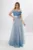 Rochie de ocazie premium din tull in degrade cu glitter Anastasia Indigo