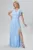 Rochie de ocazie premium din voal cu strass-uri Honesty Bleu