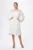 Rochie de ocazie premium din voal plisat cu brosa tip floare Marren Alba