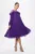 Rochie de ocazie premium din voal plisat cu brosa tip floare Marren Mov