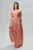 Rochie de ocazie premium din voal satinat cu umerii goi Diafane Somon