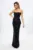 Rochie de ocazie premium fara bretele accesorizata cu paiete Khristal Neagra