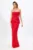 Rochie de ocazie premium fara bretele accesorizata cu paiete Khristal Rosie