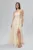 Rochie de ocazie premium in clos cu paiete pe bust Merrida Ecru
