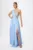Rochie de ocazie premium tip one shoulder din voal Bella Vita Bleu