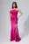 Rochie de ocazie premium tip sirena cu model one shoulder Dellora Fucsia