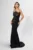 Rochie de ocazie premium tip sirena cu paiete si umerii goi Sunset Neagra