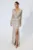 Rochie de ocazie premium tip sirena cu strass-uri Aveline Bej