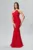 Rochie de ocazie premium tip sirena cu umerii goi Versay Rosie