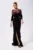 Rochie de ocazie premium tip sirena din catifea cu paiete Breeze Neagra