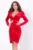 Rochie de ocazie rosie Beyonce din catifea cu accesoriu din strassuri